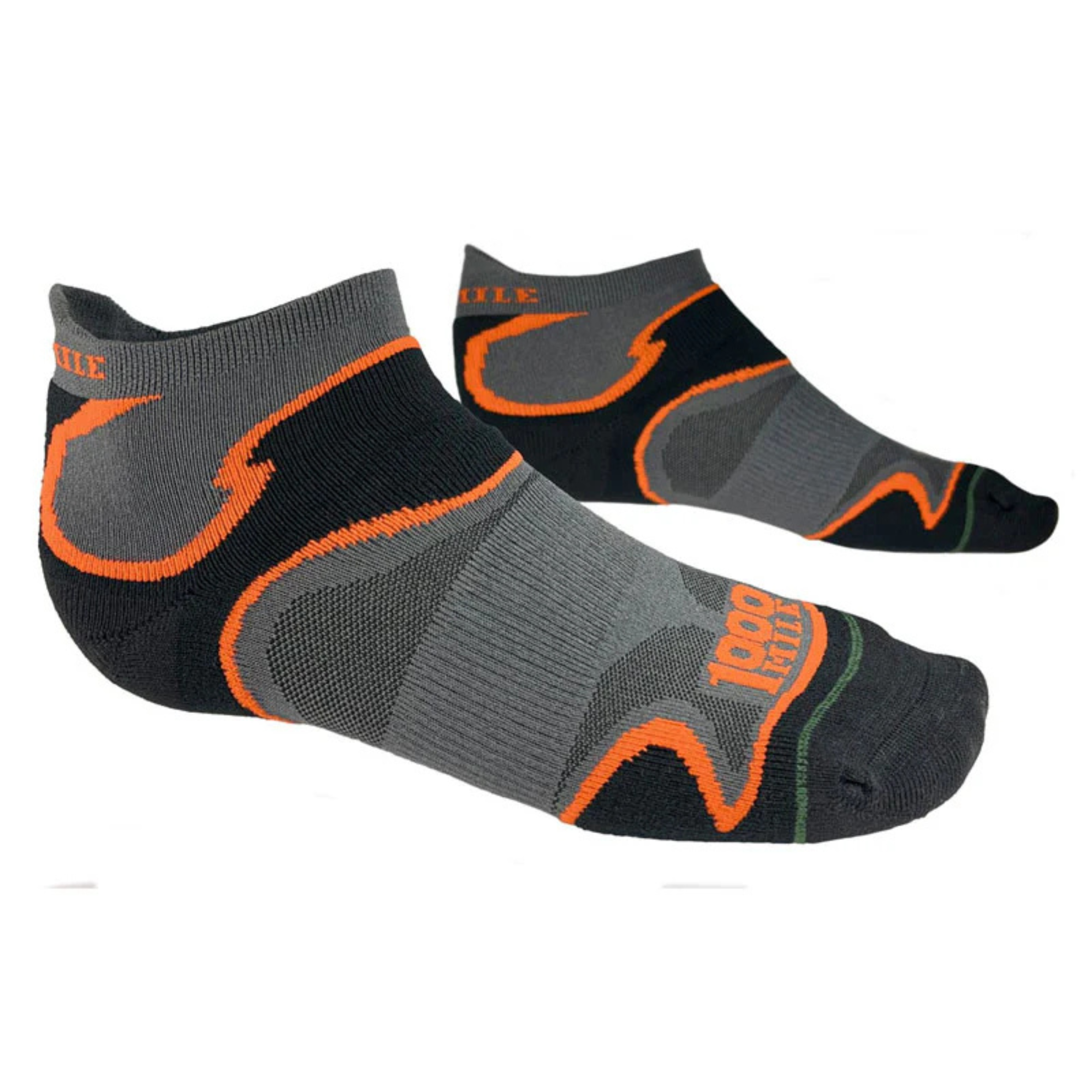 1000 Mile Men's Fusion Tactel® Double Layer Socklet (Black/Orange)