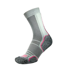Load image into Gallery viewer, 1000 Mile Women's Repreve Recycled Range Trek Socks - 2 Pair Pack (Silver Blue/Silver Pink)