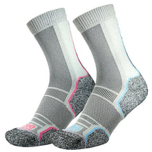 Load image into Gallery viewer, 1000 Mile Women&#39;s Repreve Recycled Range Trek Socks  - 2 Pair Pack (Silver Blue/Silver Pink)
