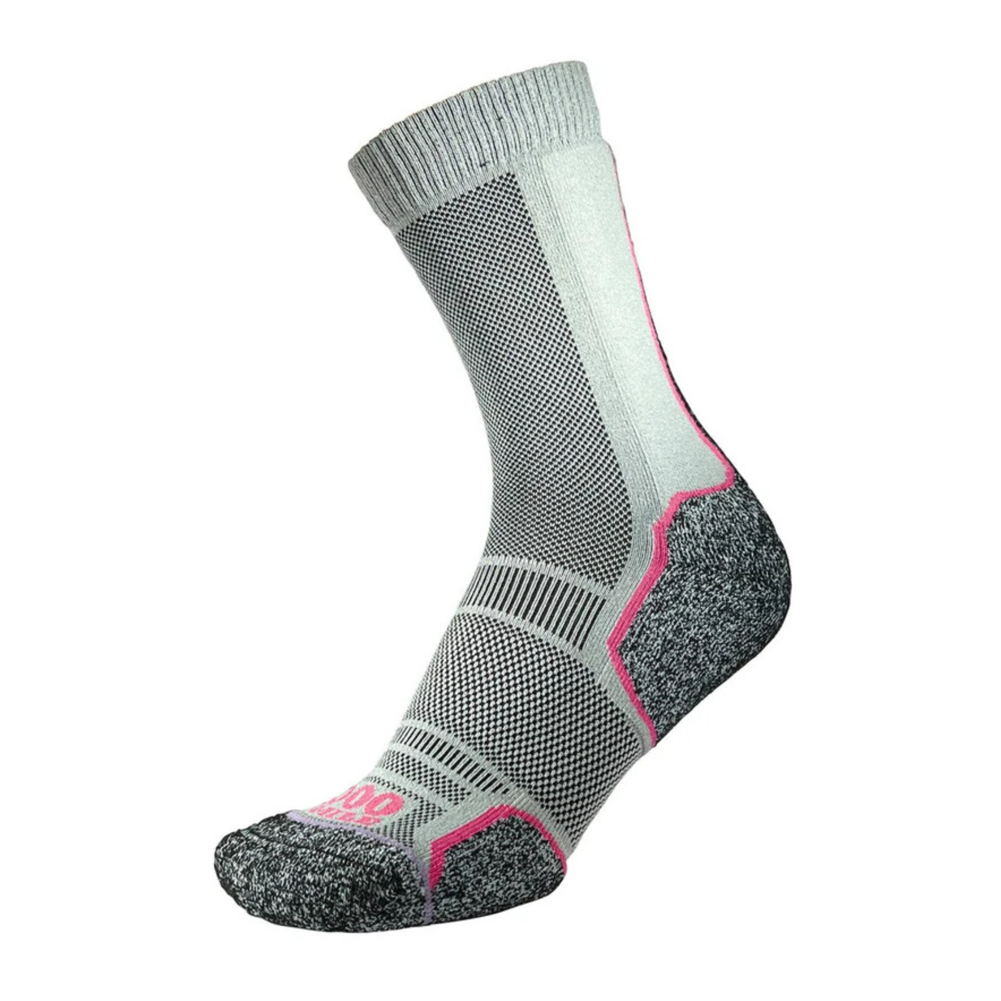 1000 Mile Women's Repreve Recycled Range Trek Socks - 2 Pair Pack (Silver Blue/Silver Pink)