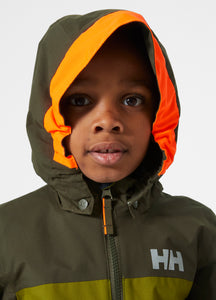 Helly Hansen Kids Shelter 2.0 Waterproof Jacket (Olive Green)