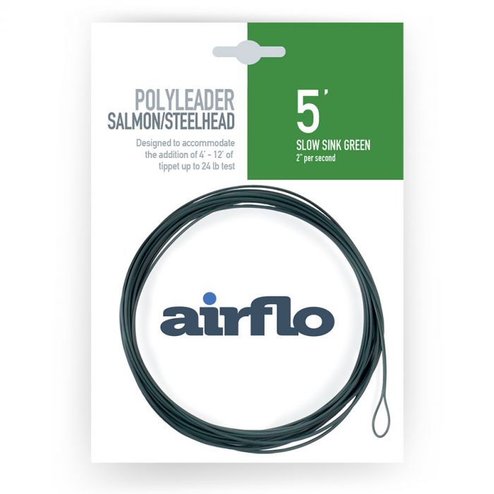 Airflo Salmon/Steelhead Polyleader (Green)(5ft/Slow Sink/24lbs)