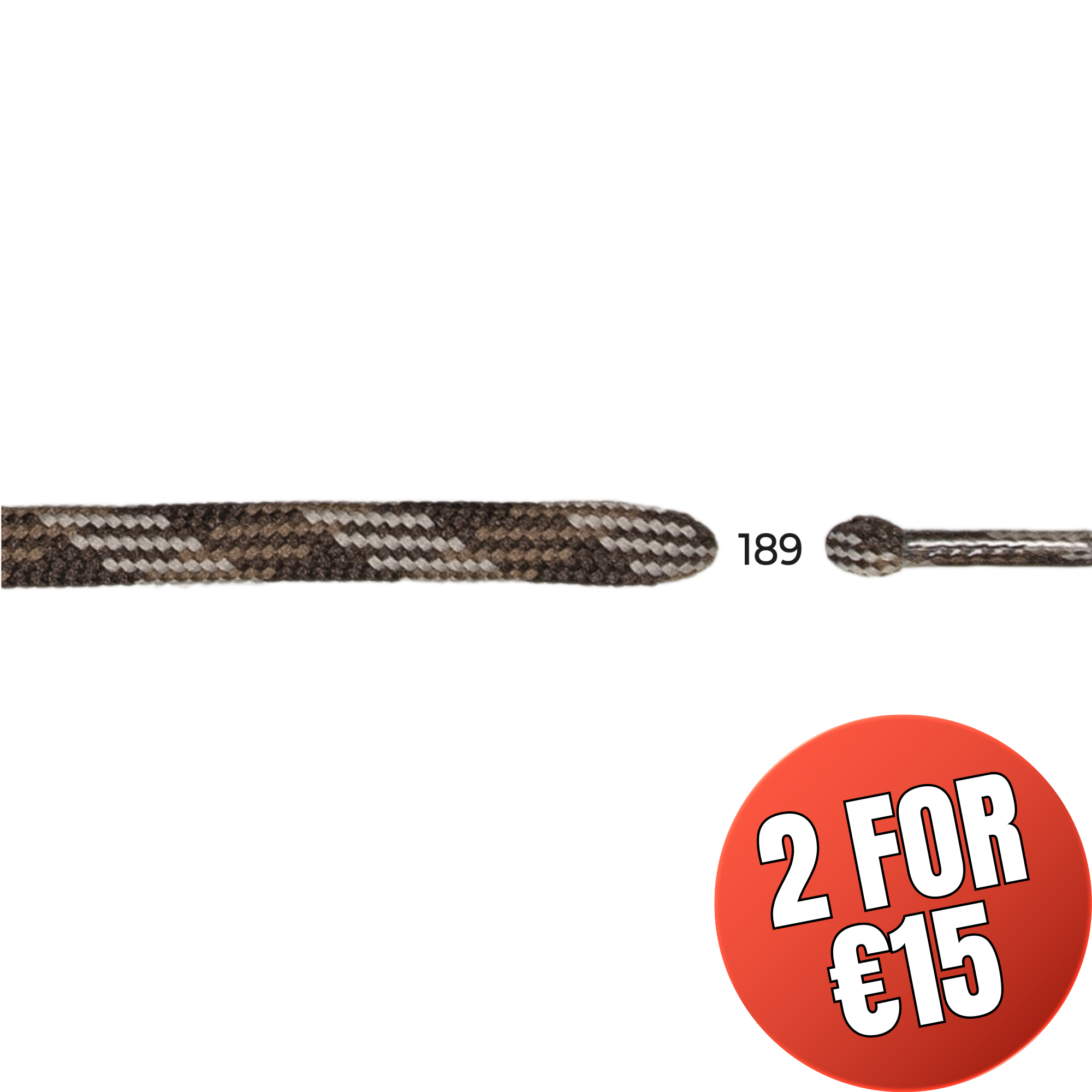 Barth 7mm/150cm Semicircular Laces (Brown/Beige)