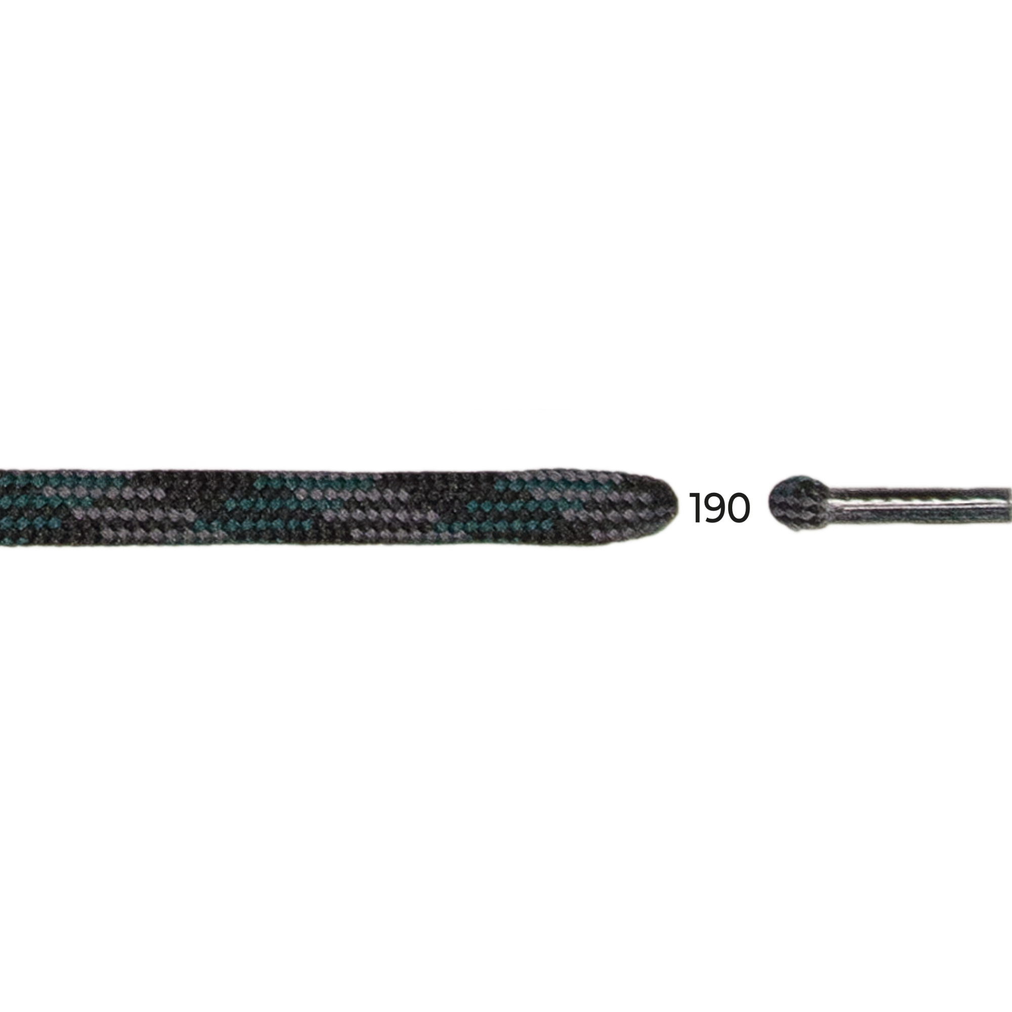 Barth 7mm/150cm Semicircular Laces (Graphite/Grey/Green)