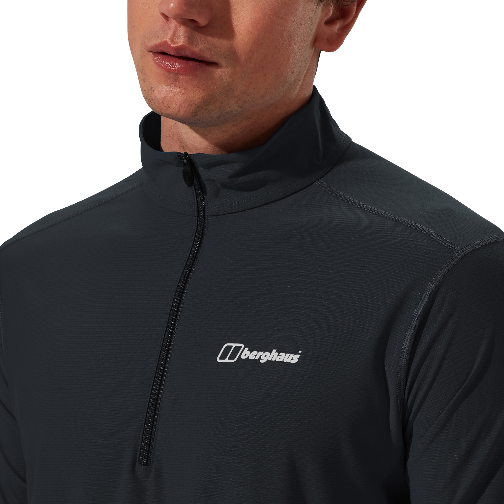 Berghaus Men's 24/7 Long Sleeve Half Zip Technical Base Layer Top (Black)