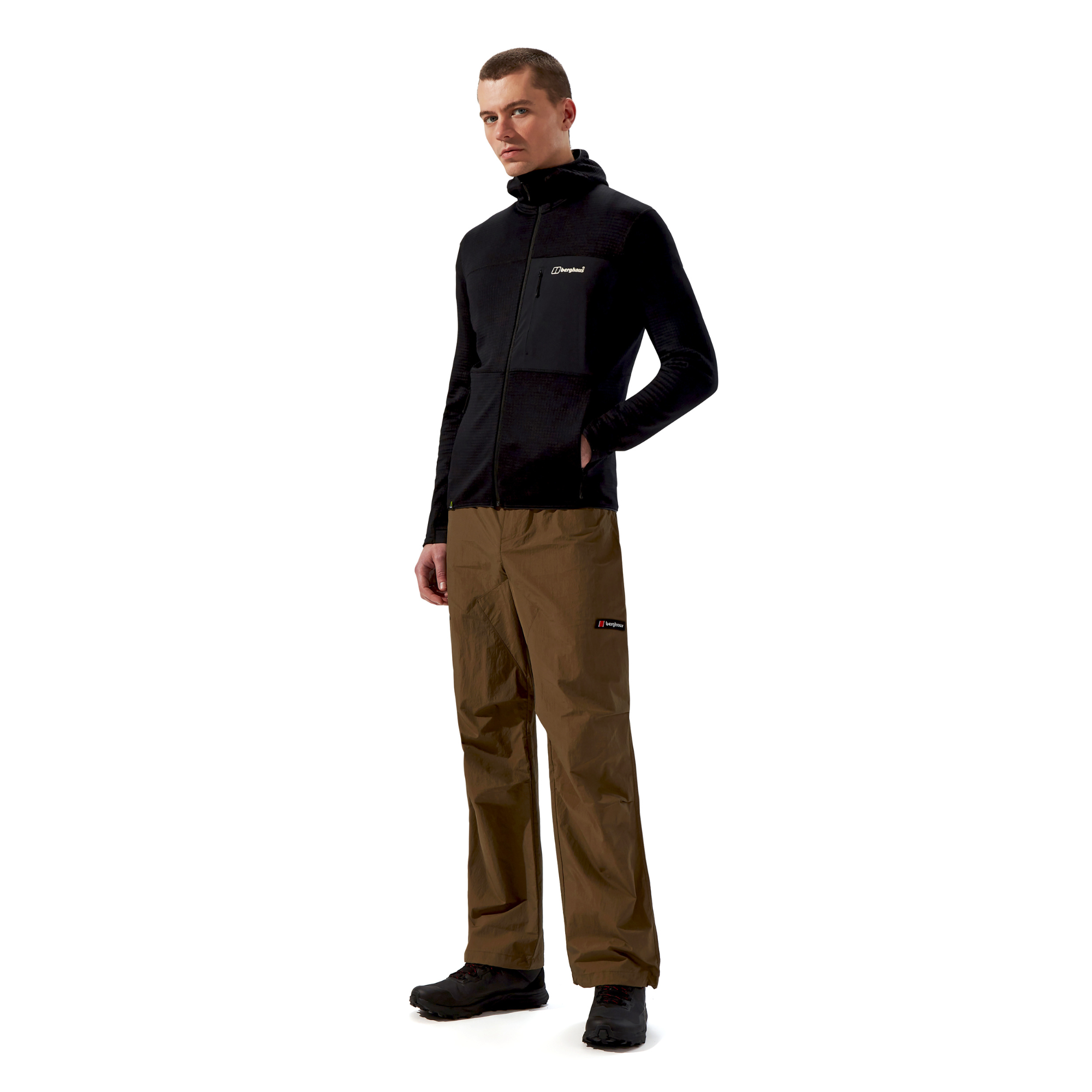 Berghaus Men's Ridge-Hiker Hooded Full Zip Fleece (Jet Black)