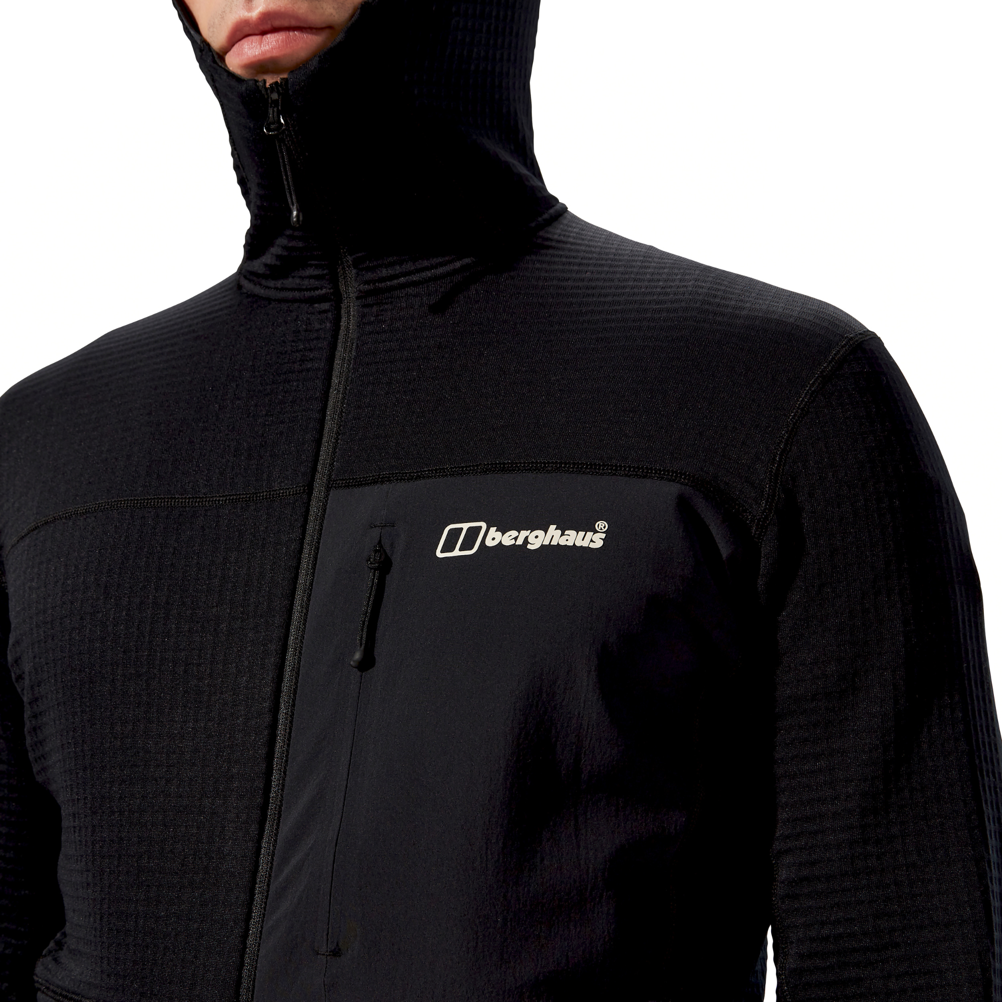 Berghaus Men's Ridge-Hiker Hooded Full Zip Fleece (Jet Black)