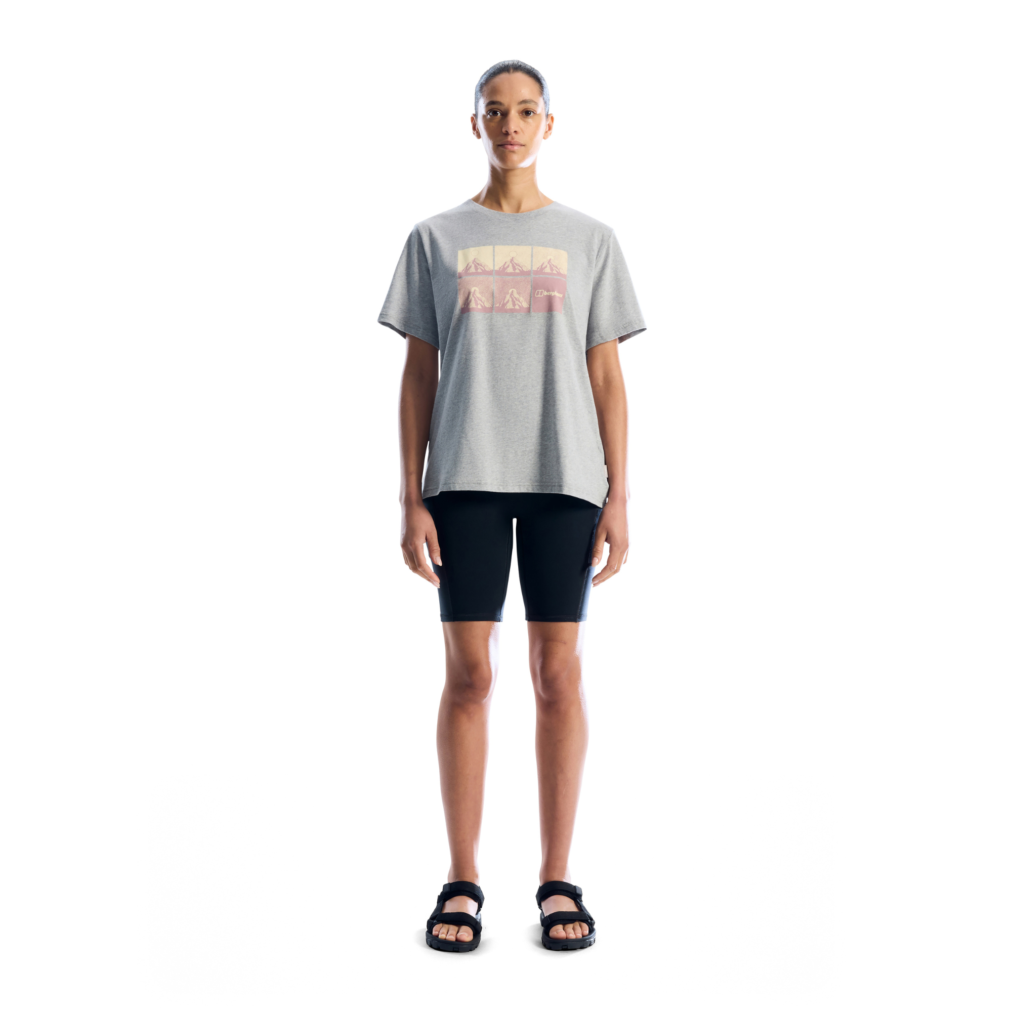 Berghaus Women's Mountainscape Essential Short Sleeve Tee (Light Grey Marl)