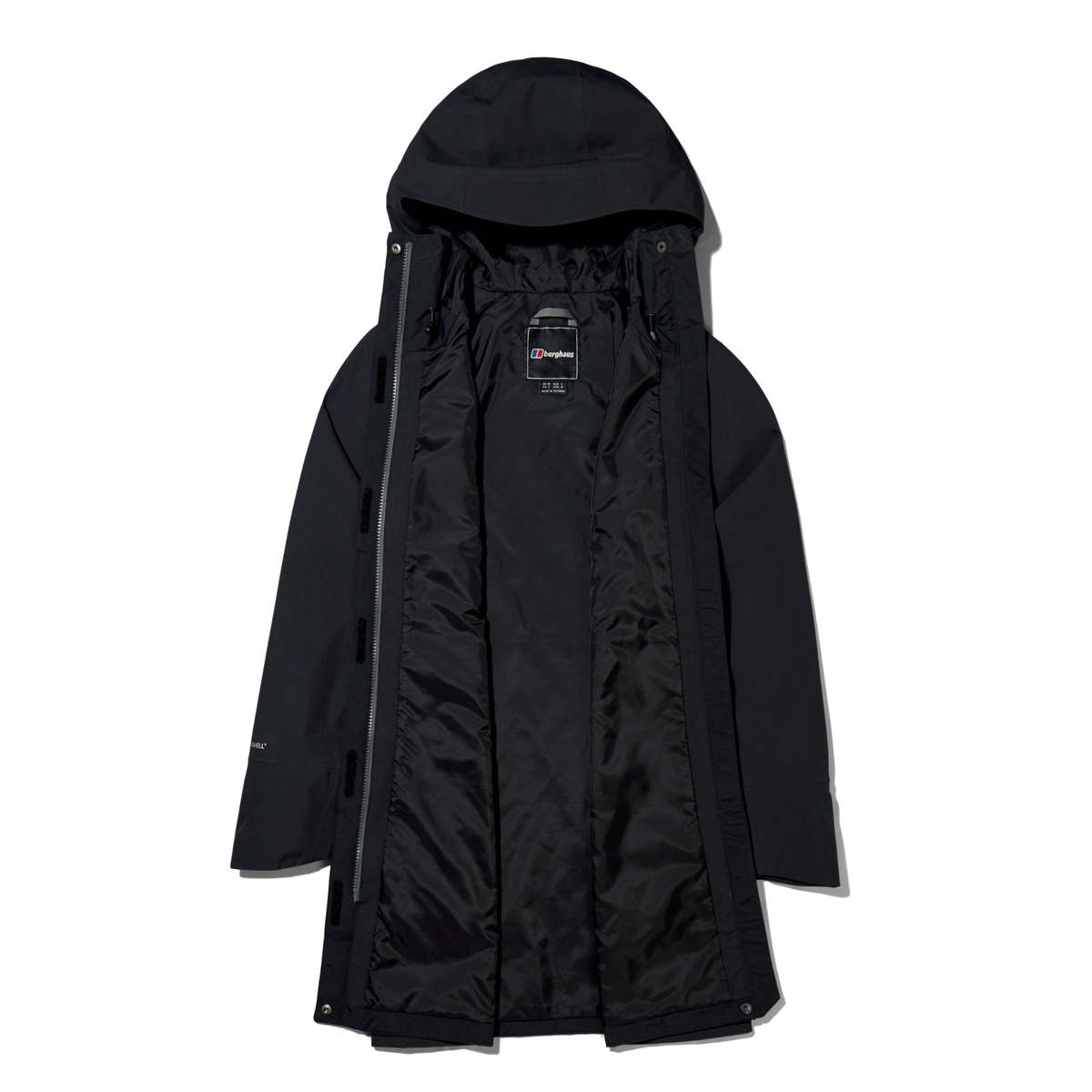 Berghaus Women's OMeara Long 2L Waterproof Shell Jacket Coat Jet Black BP6 A0001056