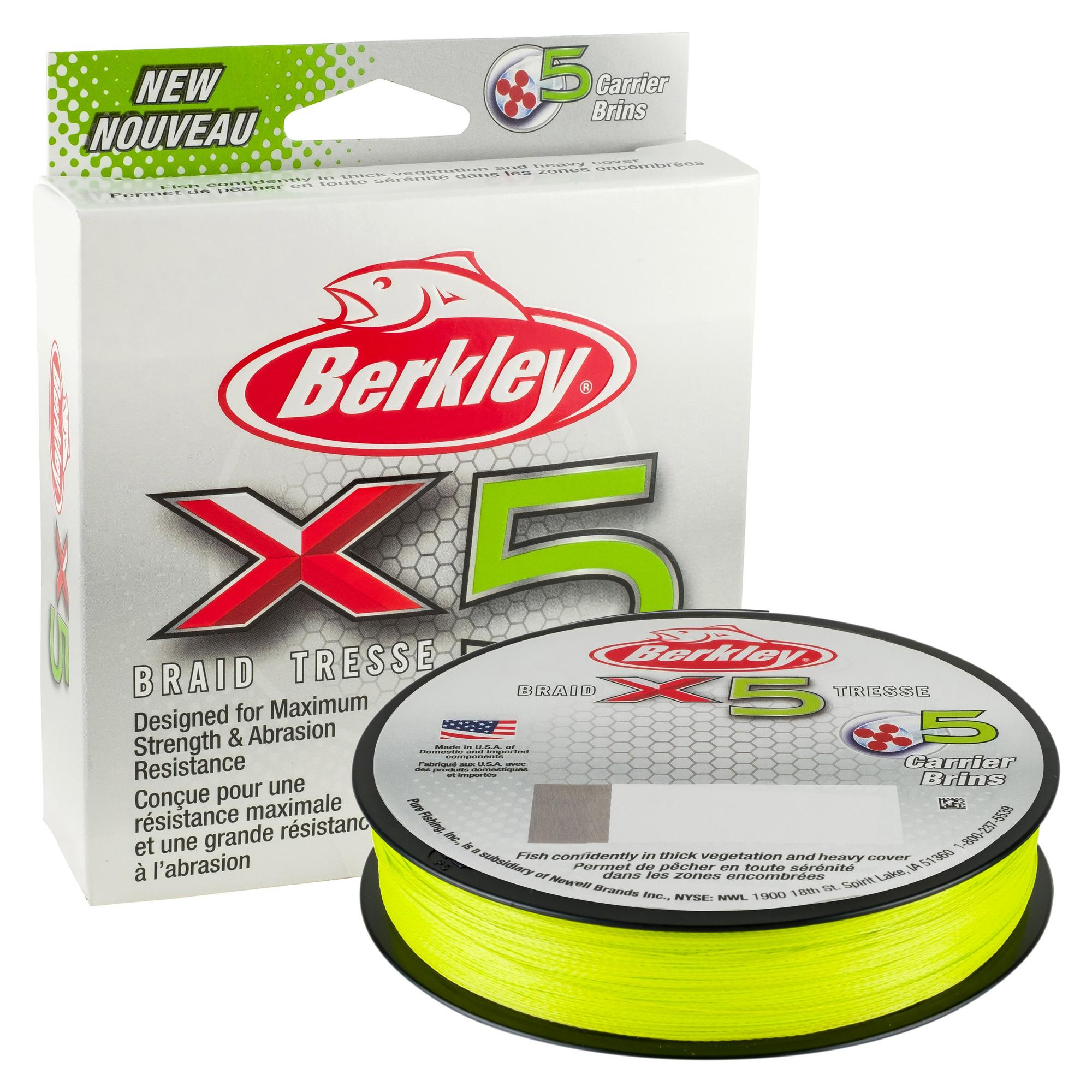 Berkley X5 Monofilament Braid (0.35mm/29.5kg/300m)(Flame Green)