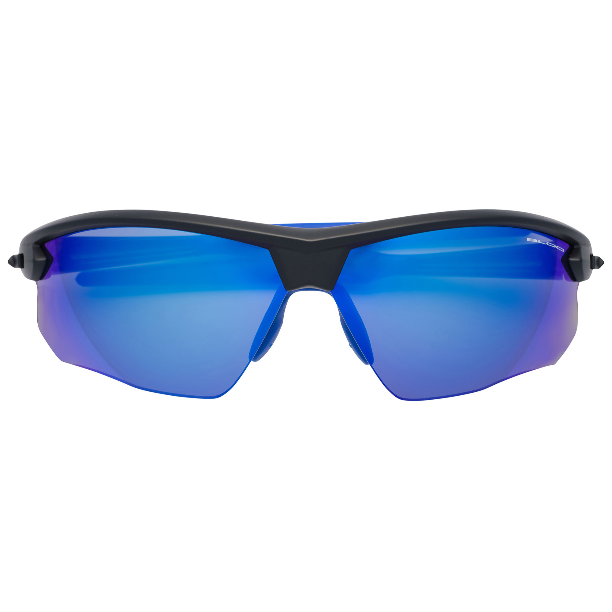 Bloc Eyewear Fox Sunglasses (Blue Mirror Lens/Matt Black Blue Tip Frame)