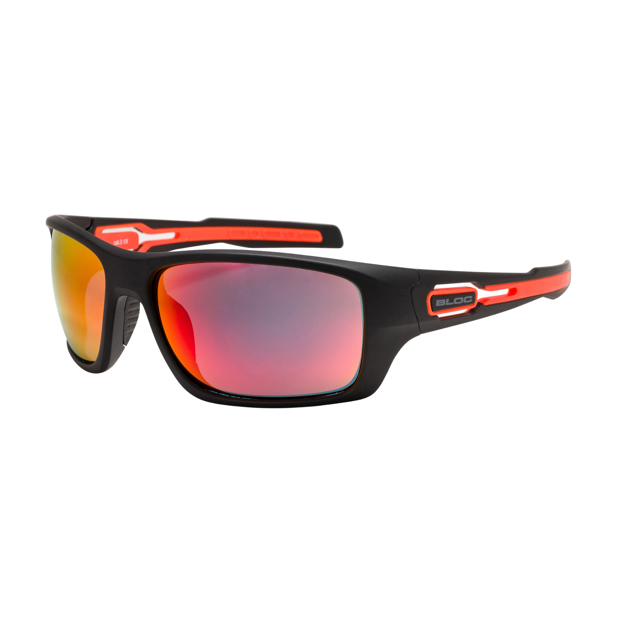 Bloc Eyewear Phoenix Sunglasses Red Mirror Lens Black Frame XR780