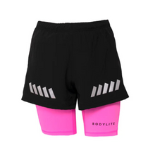 Load image into Gallery viewer, Bodylite Unisex Reflective Shorts (Neon Pink)