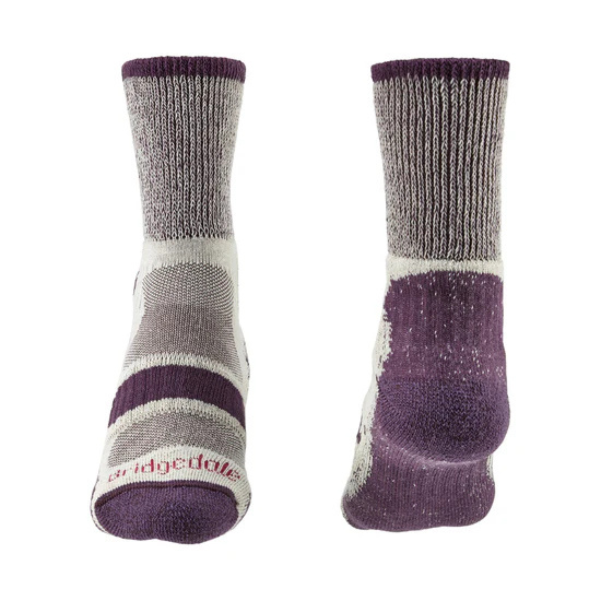 Bridgedale Women's Hike Lightweight Cotton Comfort Boot Length Socks (Plum)