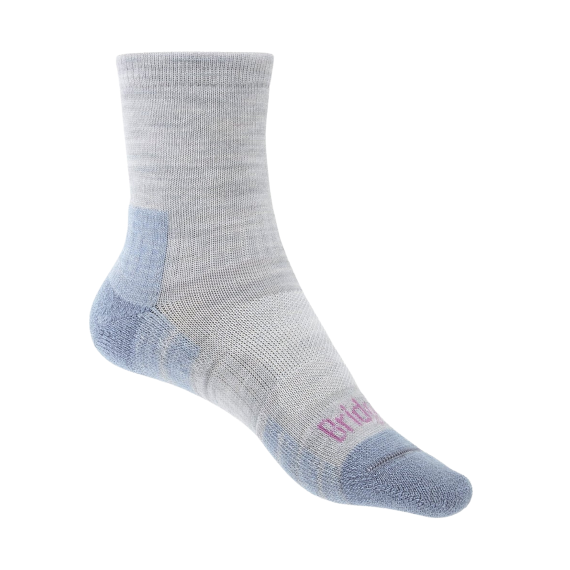 Bridgedale Women's Lightweight Merino Performance 3/4 Crew Length Hike Socks (Grey/Smoky Blue)