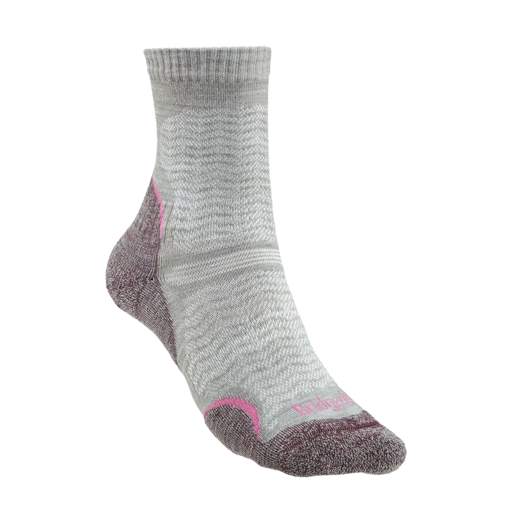 Bridgedale Women's Ultra Light Merino Performance Crew Length Hike Socks (Aubergine)