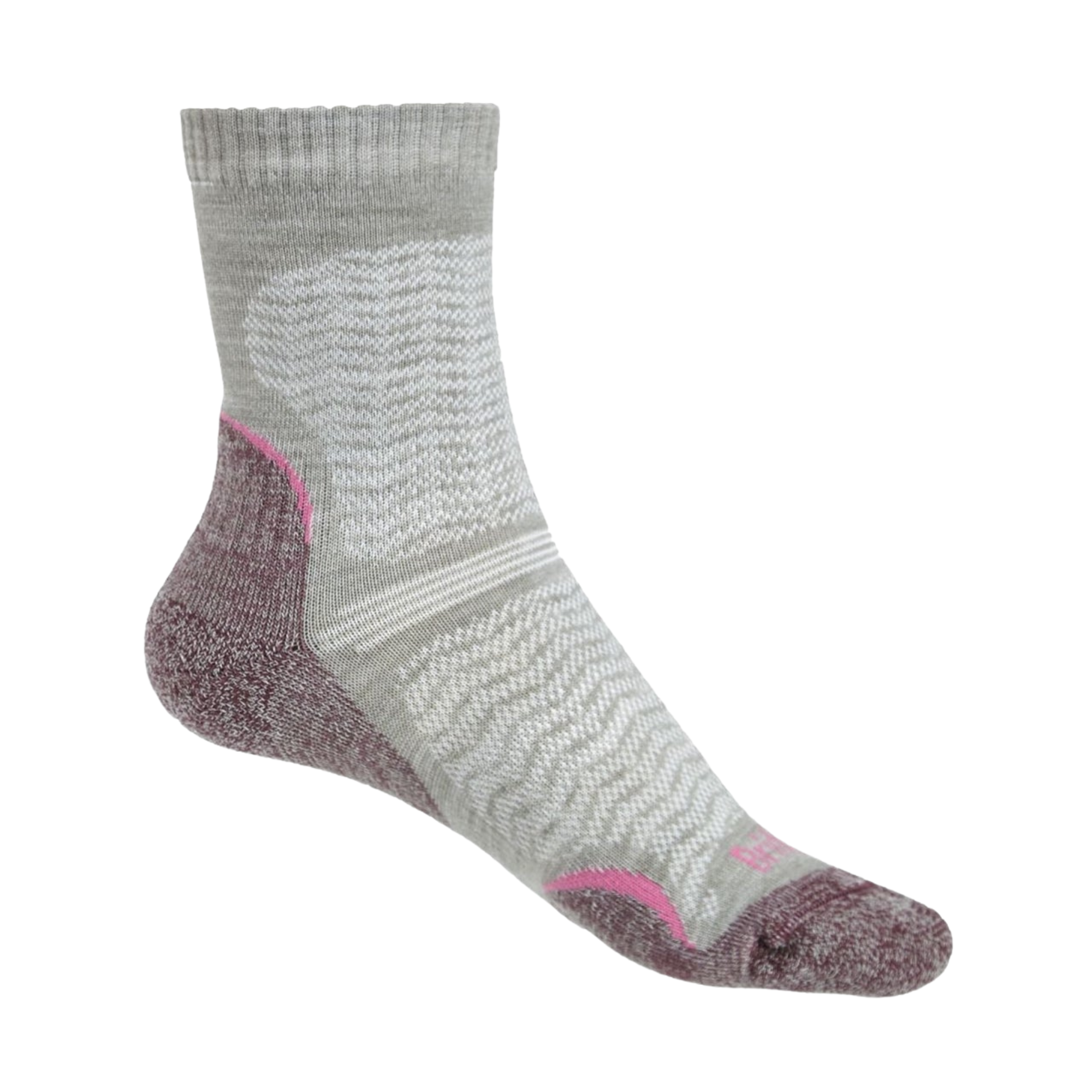 Bridgedale Women's Ultra Light Merino Performance Crew Length Hike Socks (Aubergine)