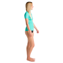 Load image into Gallery viewer, C-Skins Women's NuWave Rash X UPF50+ Short Sleeve Rash Vest (Aqua/Lilac)