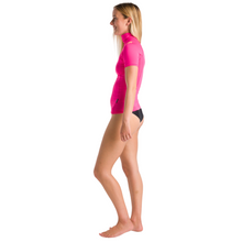 Load image into Gallery viewer, C-Skins Women's NuWave Rash X UPF50+ Short Sleeve Rash Vest (Lipstick/Bright Coral)