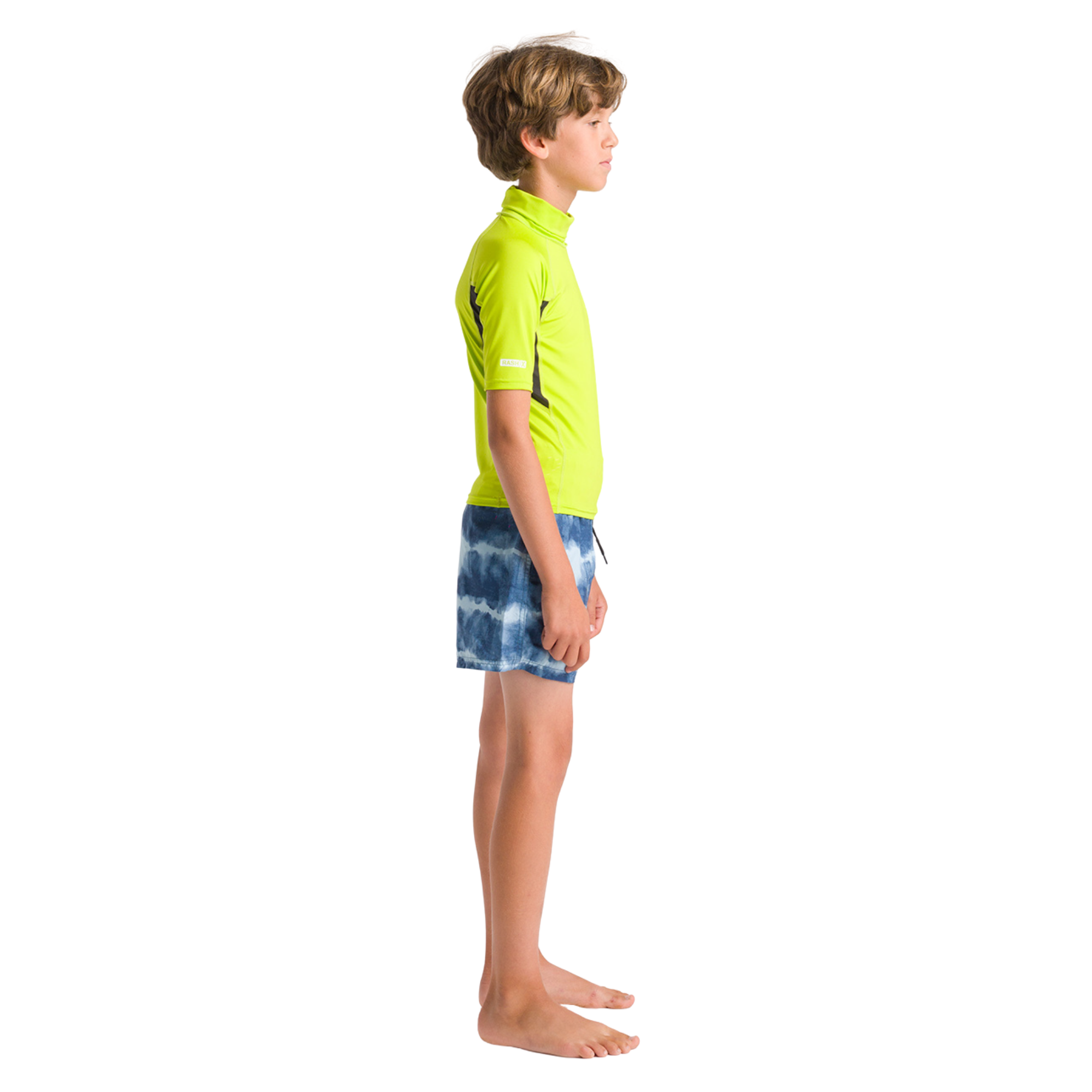 C-Skins Junior NuWave Rash X UPF50+ Short Sleeve Rash Vest (Lime/Anthracite/Multi)