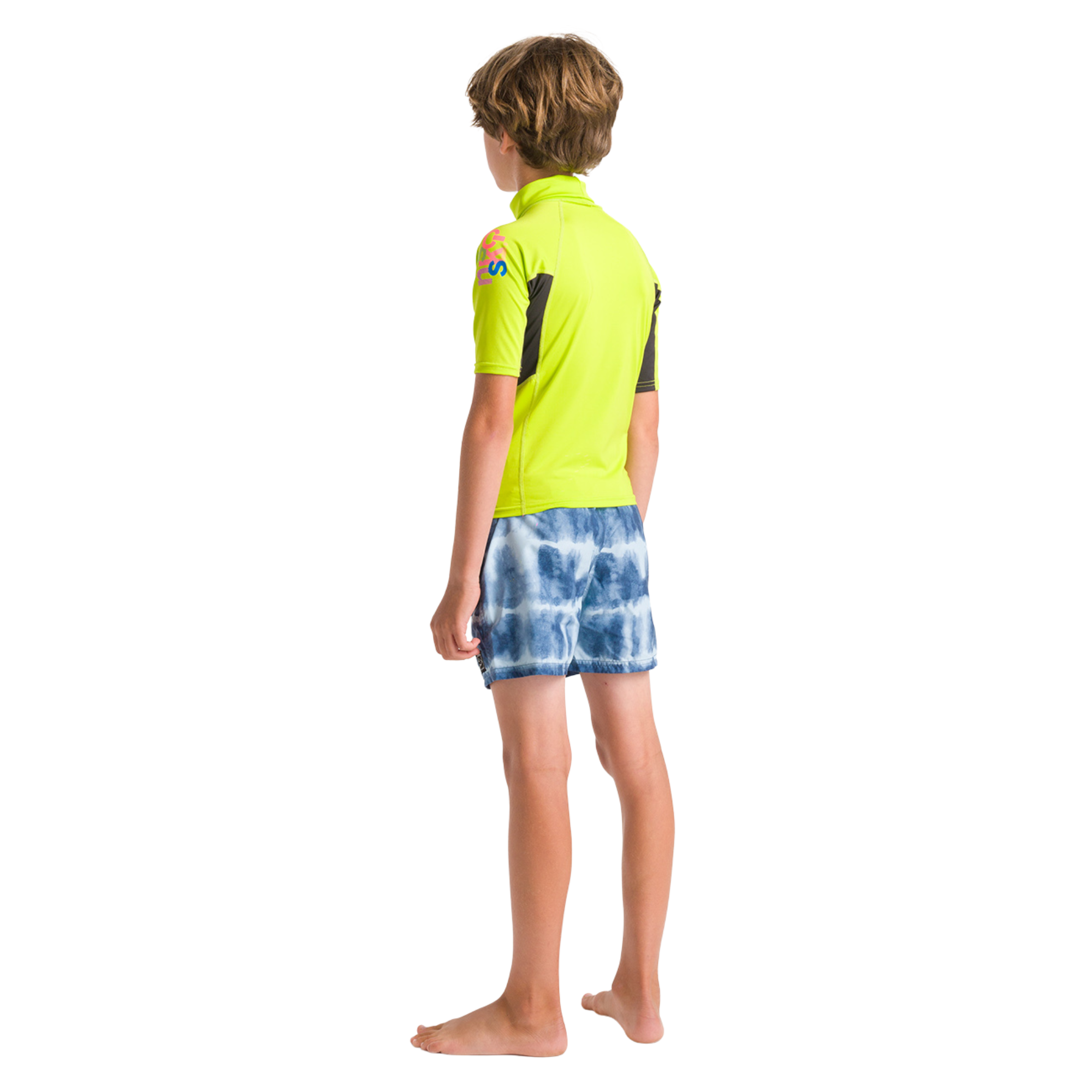 C-Skins Junior NuWave Rash X UPF50+ Short Sleeve Rash Vest (Lime/Anthracite/Multi)
