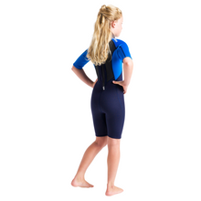 Load image into Gallery viewer, C-Skins Junior Unisex Element 3/2mm Flatlock Shorty Wetsuit (Cyan/Slate/Multi)