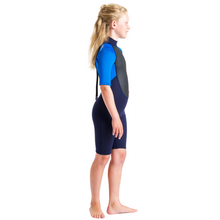 Load image into Gallery viewer, C-Skins Junior Unisex Element 3/2mm Flatlock Shorty Wetsuit (Cyan/Slate/Multi)