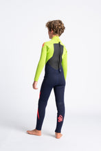 Load image into Gallery viewer, C-Skins Junior Legend 4/3 Steamer Wetsuit (Slate Navy/Lime/Fluorescent Red)
