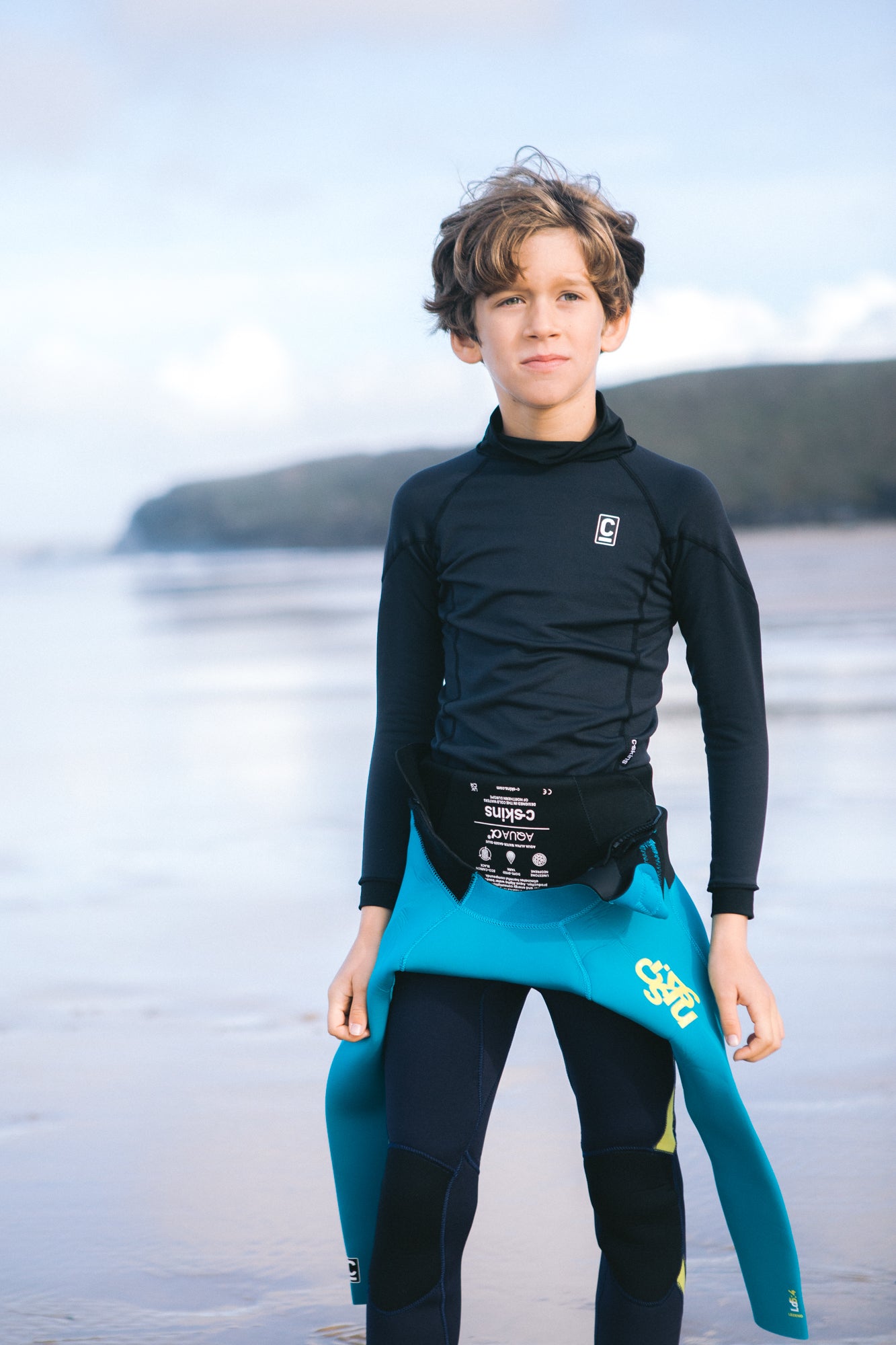 C-Skins Junior HDi Thermal Flatlock Long Sleeve Rash Vest (Black)