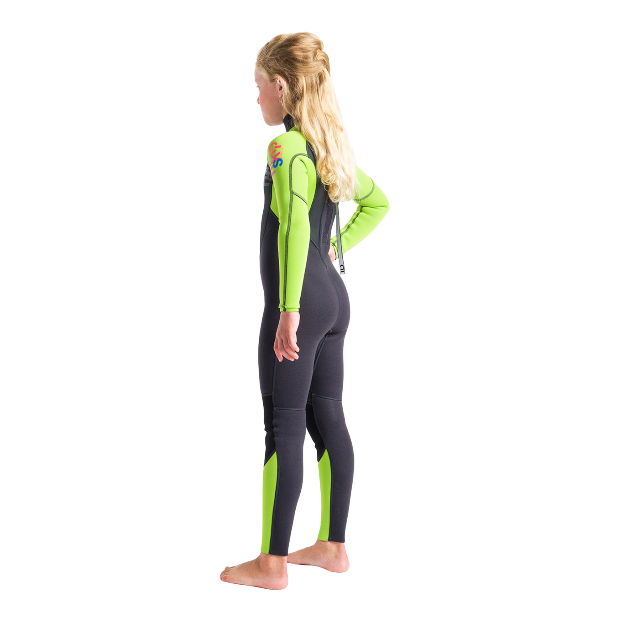 C-Skins Junior Element II 3/2mm Flatlock Steamer Wetsuit (Anthracite/Lime/Multi)
