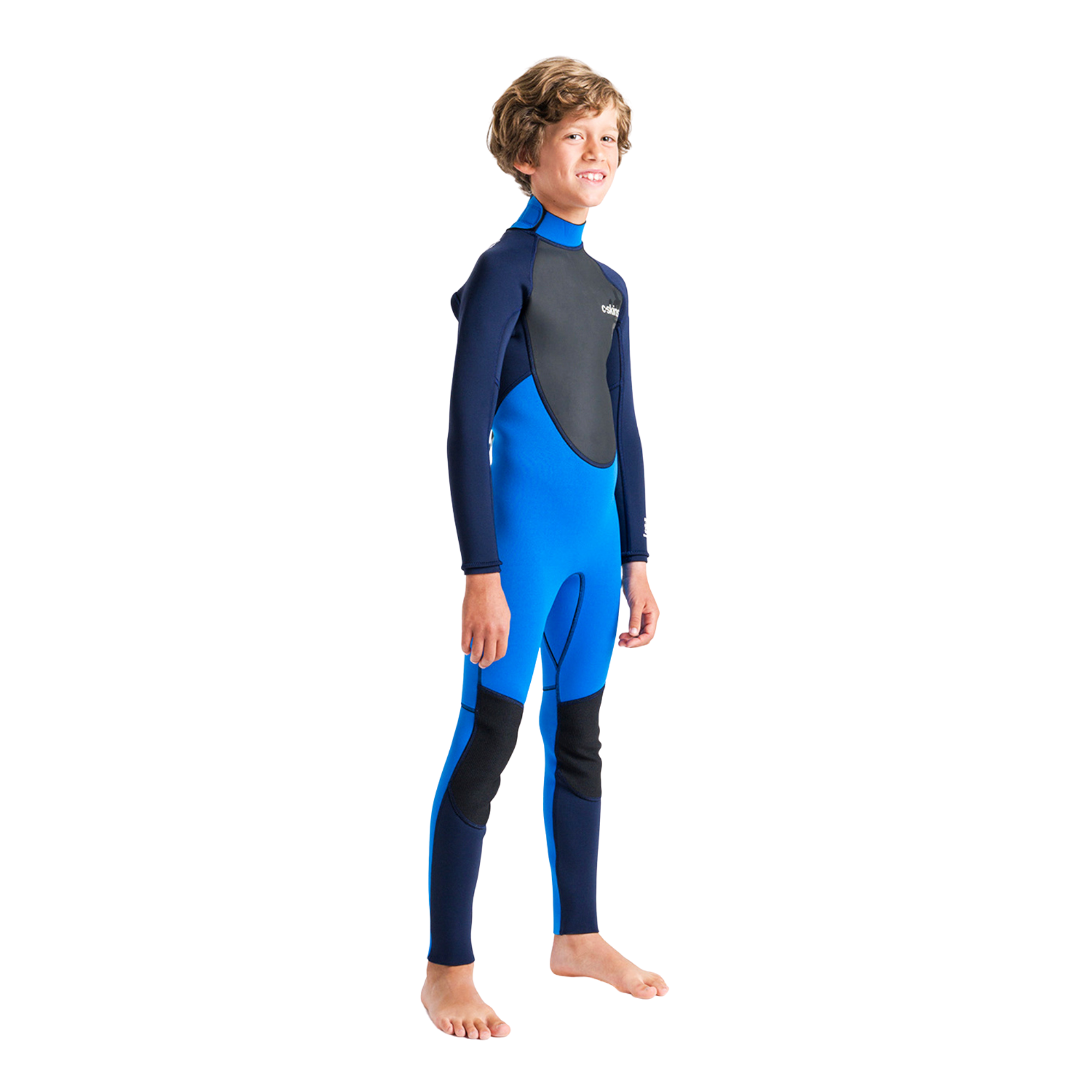 C-Skins Junior Element II 3/2mm Flatlock Steamer Wetsuit (Cyan/Slate/Multi)