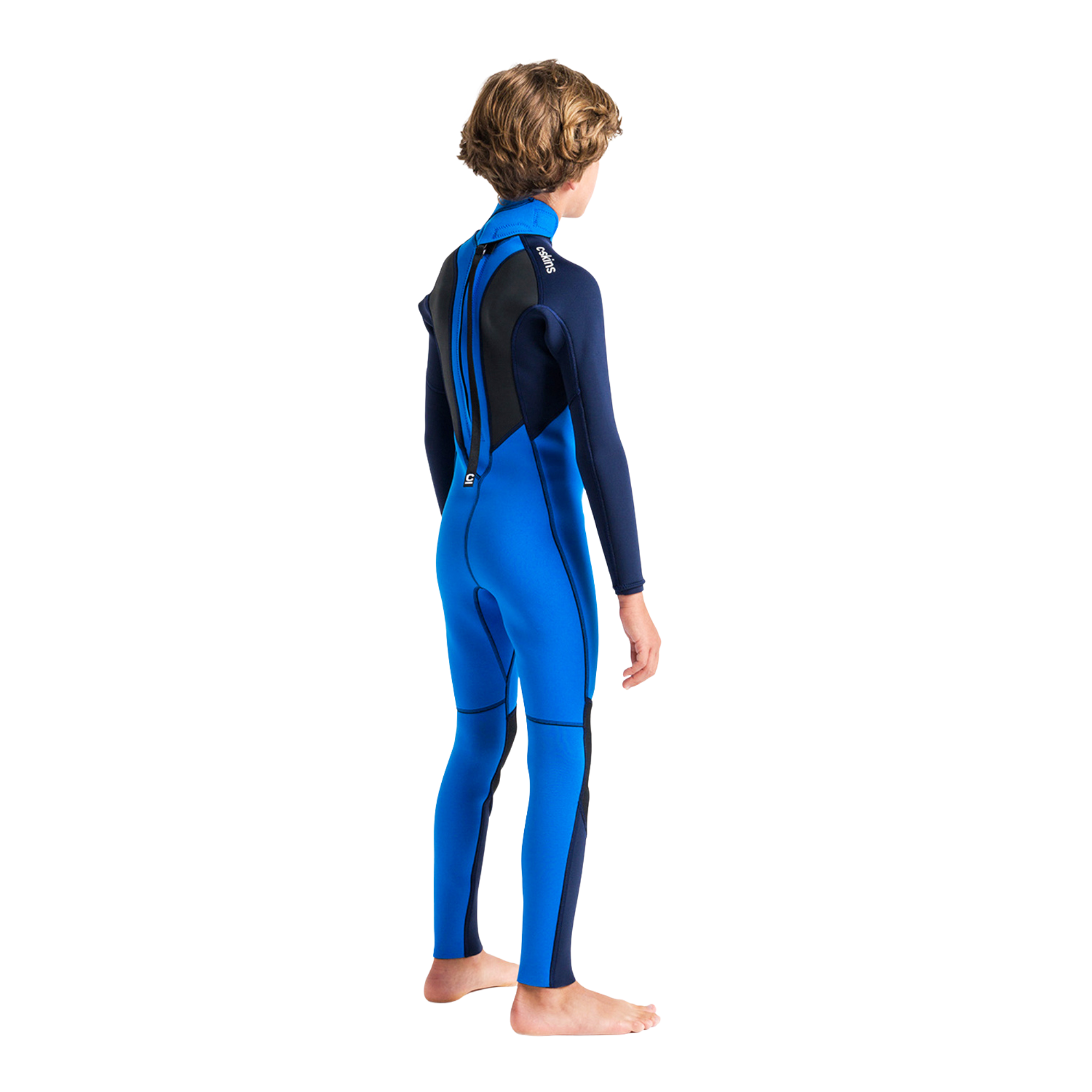 C-Skins Junior Element II 3/2mm Flatlock Steamer Wetsuit (Cyan/Slate/Multi)