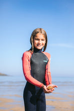 Load image into Gallery viewer, C-Skins Junior Unisex Element 3/2mm Flatlock Steamer Wetsuit (Slate/Coral/Multi)
