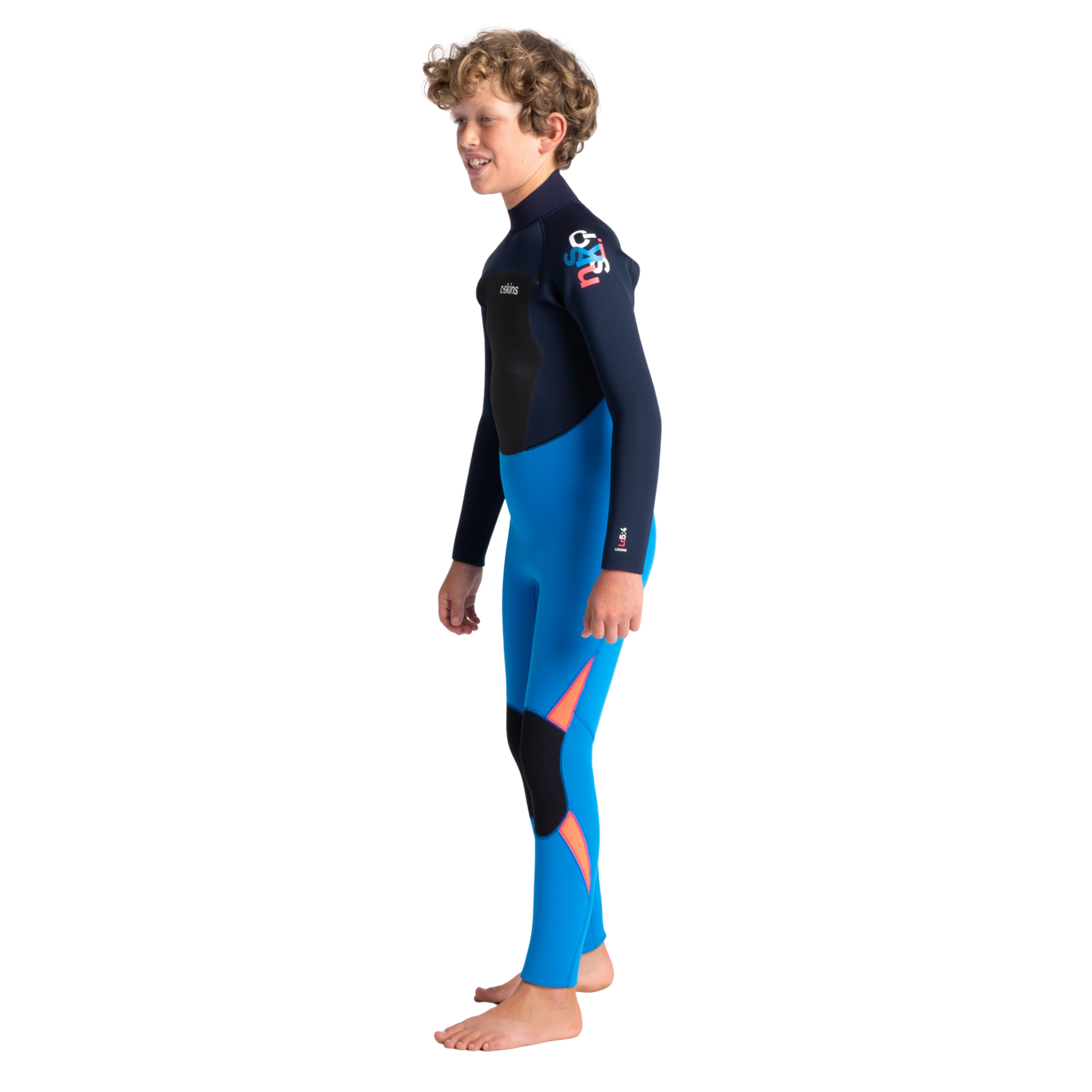 C-Skins Junior Legend 5/4/3mm GBS Steamer Wetsuit (Cyan/Slate/Multi)