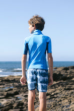 Load image into Gallery viewer, C-Skins Junior Unisex NuWave Rash X Short Sleeve Rash Vest (Cyan/Slate/Multi)