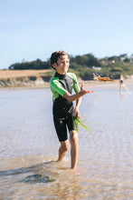 Load image into Gallery viewer, C-Skins Junior Unisex Element 3/2mm Flatlock Shorty Wetsuit (Anthracite/Lime/Multi)