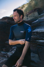 Load image into Gallery viewer, C-Skins Men's Element 3/2mm Flatlock Shorty Wetsuit (Black/Slate/Cyan)