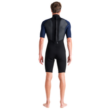 Load image into Gallery viewer, C-Skins Men's Element 3/2mm Flatlock Shorty Wetsuit (Black/Slate/Cyan)