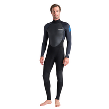 Load image into Gallery viewer, C-Skins Men's Element 3/2mm Flatlock Steamer Wetsuit (Black/Anthracite/Cyan)