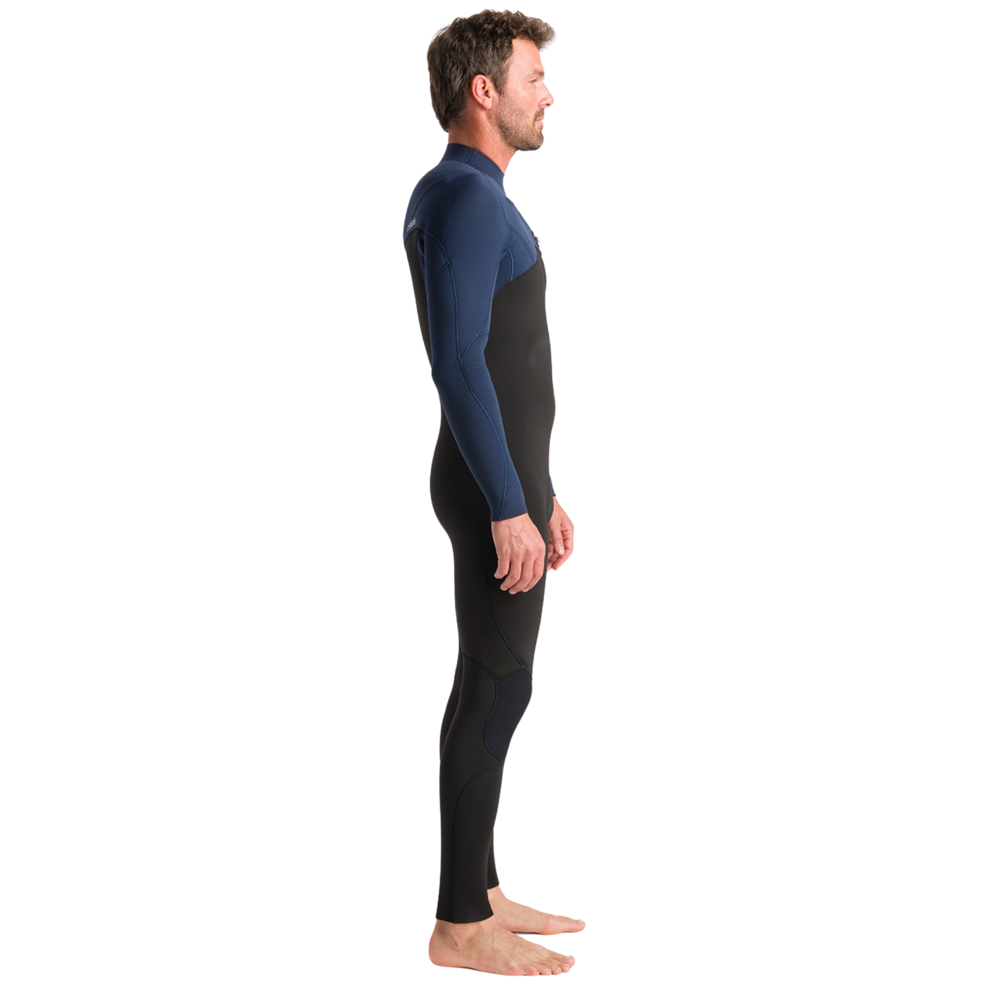 C-Skins Men's NuWave Session 4/3mm GBS Chest Zip Steamer (Black/Bluestone/Saffron)