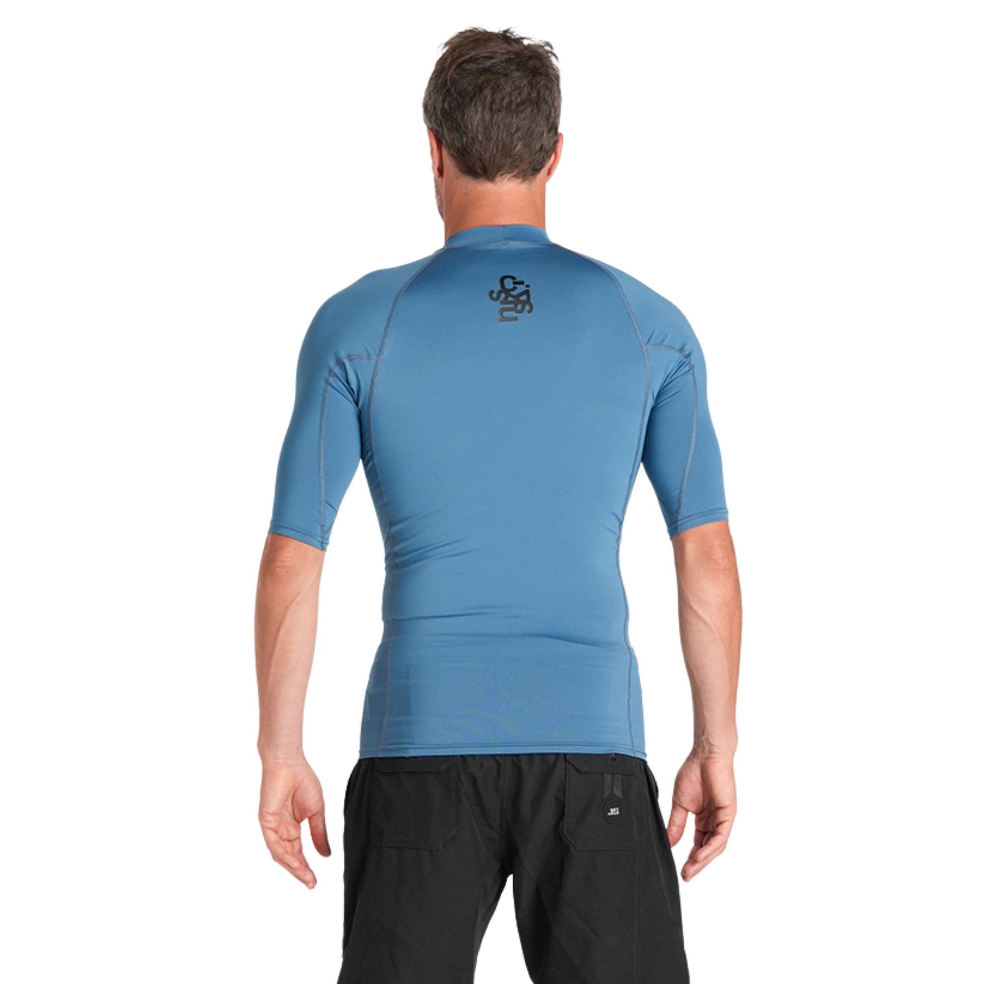 C-Skins Men's NuWave UV Basics UPF50 Short Sleeve Rash Vest (Steel Blue)