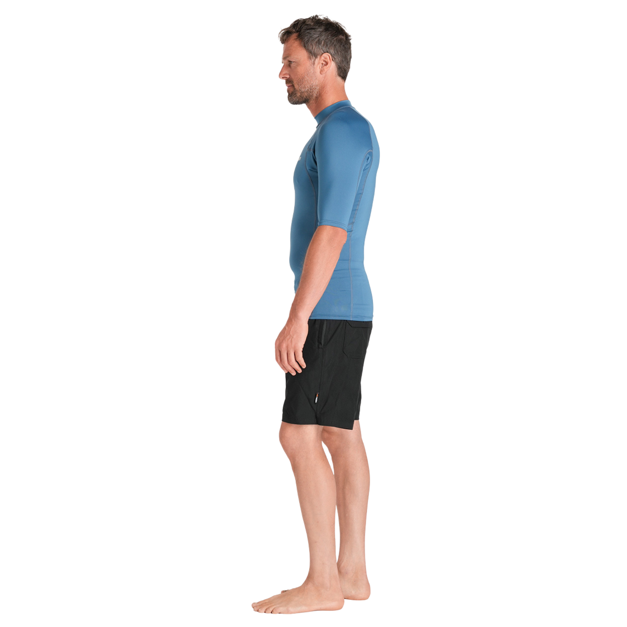 C-Skins Men's NuWave UV Basics UPF50 Short Sleeve Rash Vest (Steel Blue)
