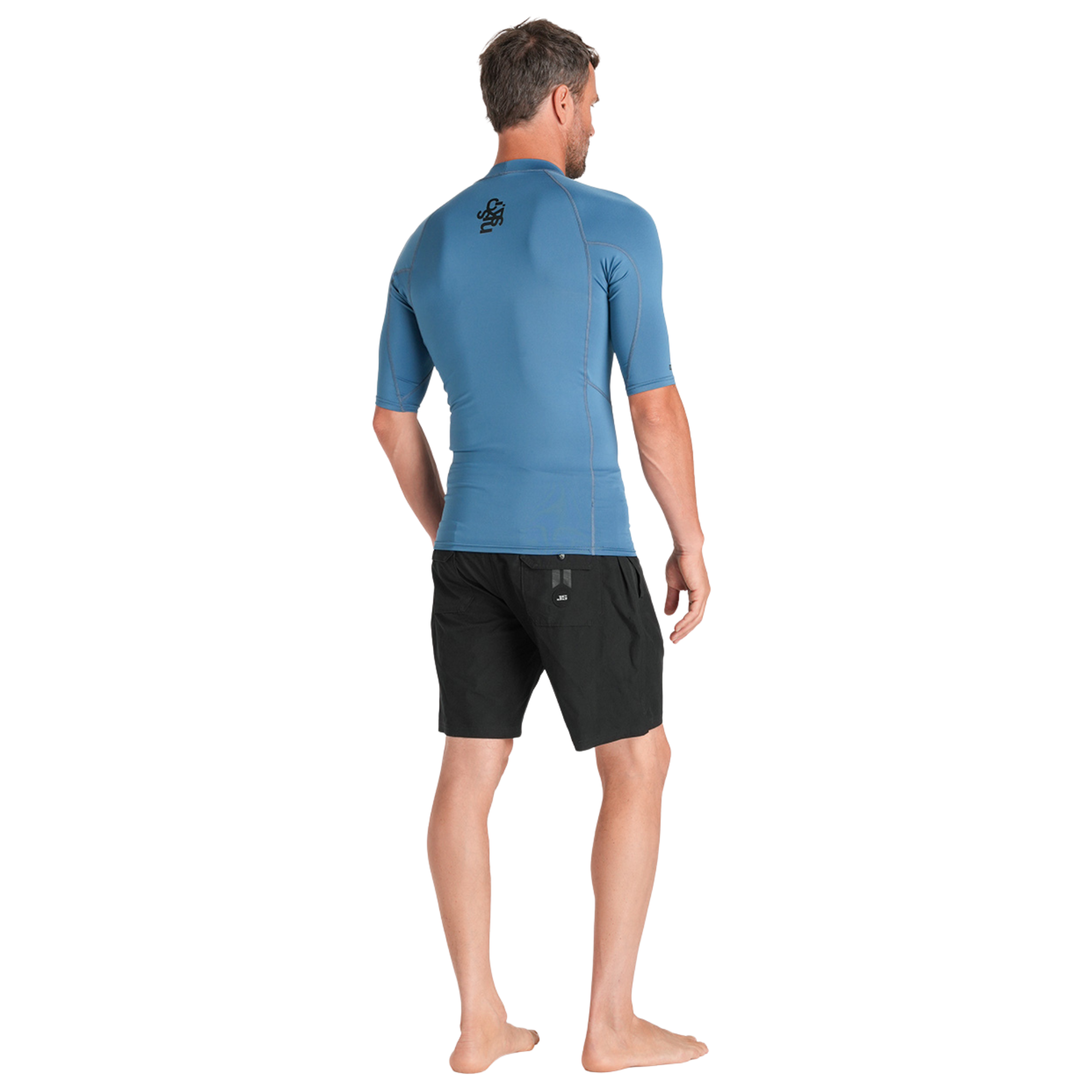 C-Skins Men's NuWave UV Basics UPF50 Short Sleeve Rash Vest (Steel Blue)