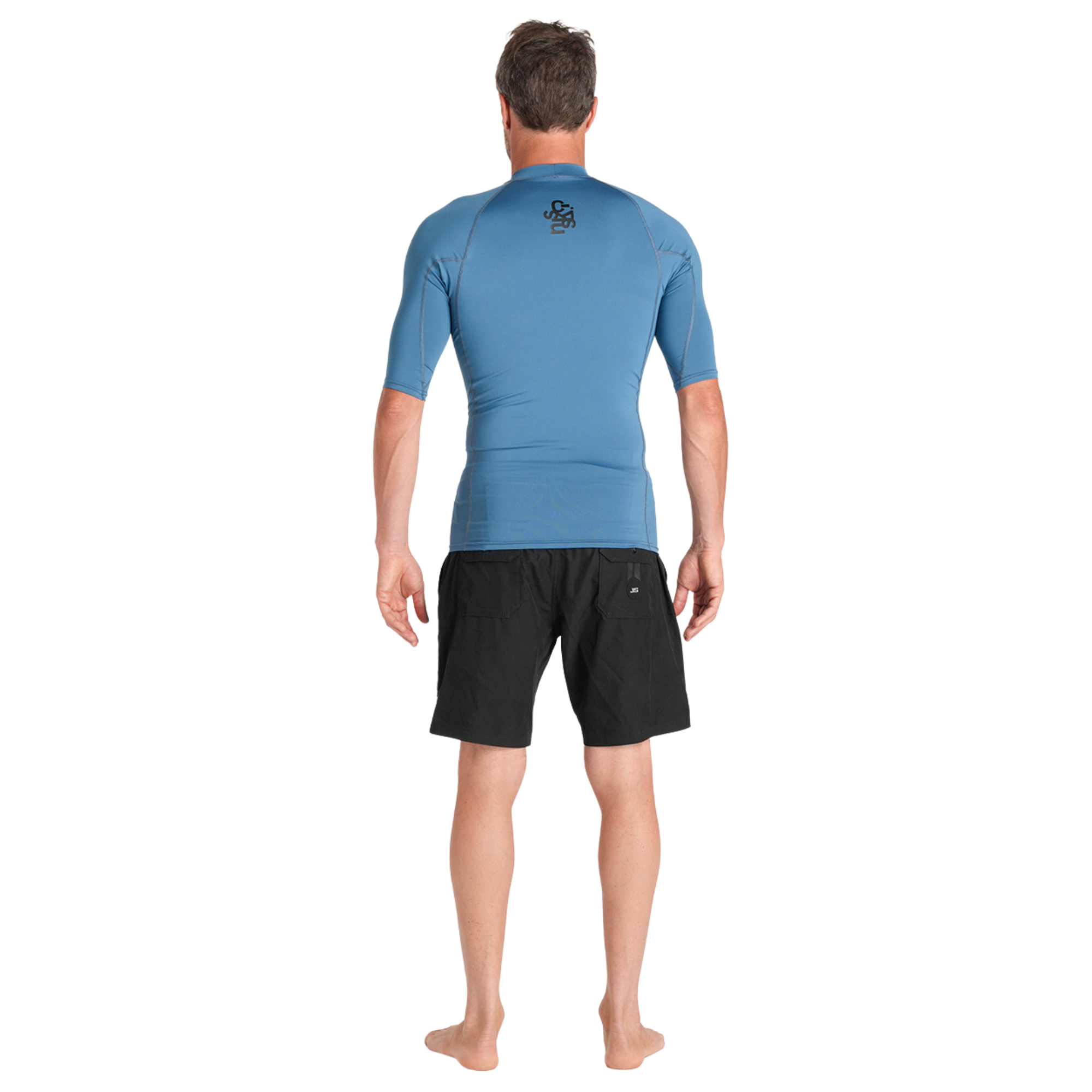 C-Skins Men's NuWave UV Basics UPF50 Short Sleeve Rash Vest (Steel Blue)