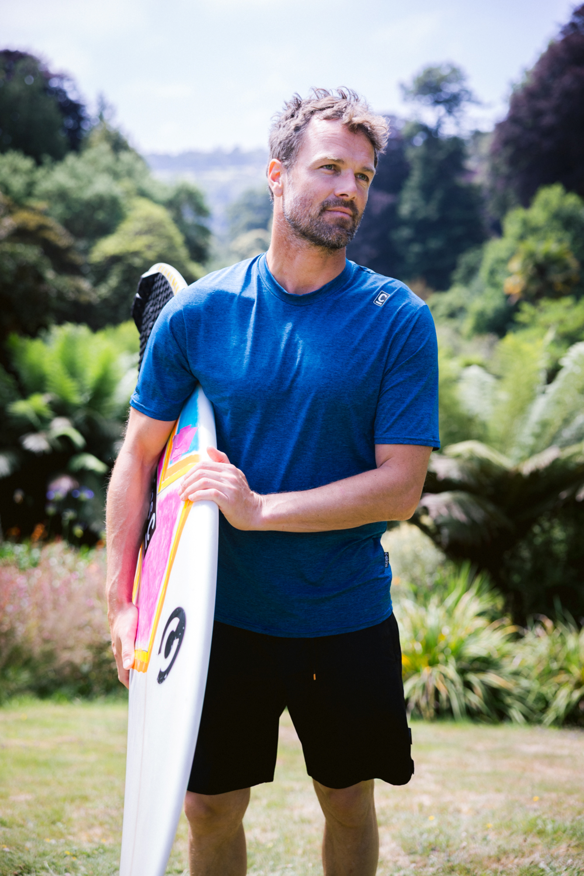 C-Skins Men's NuWave UV UPF50 Short Sleeve Surf Tee (Deep Blue)