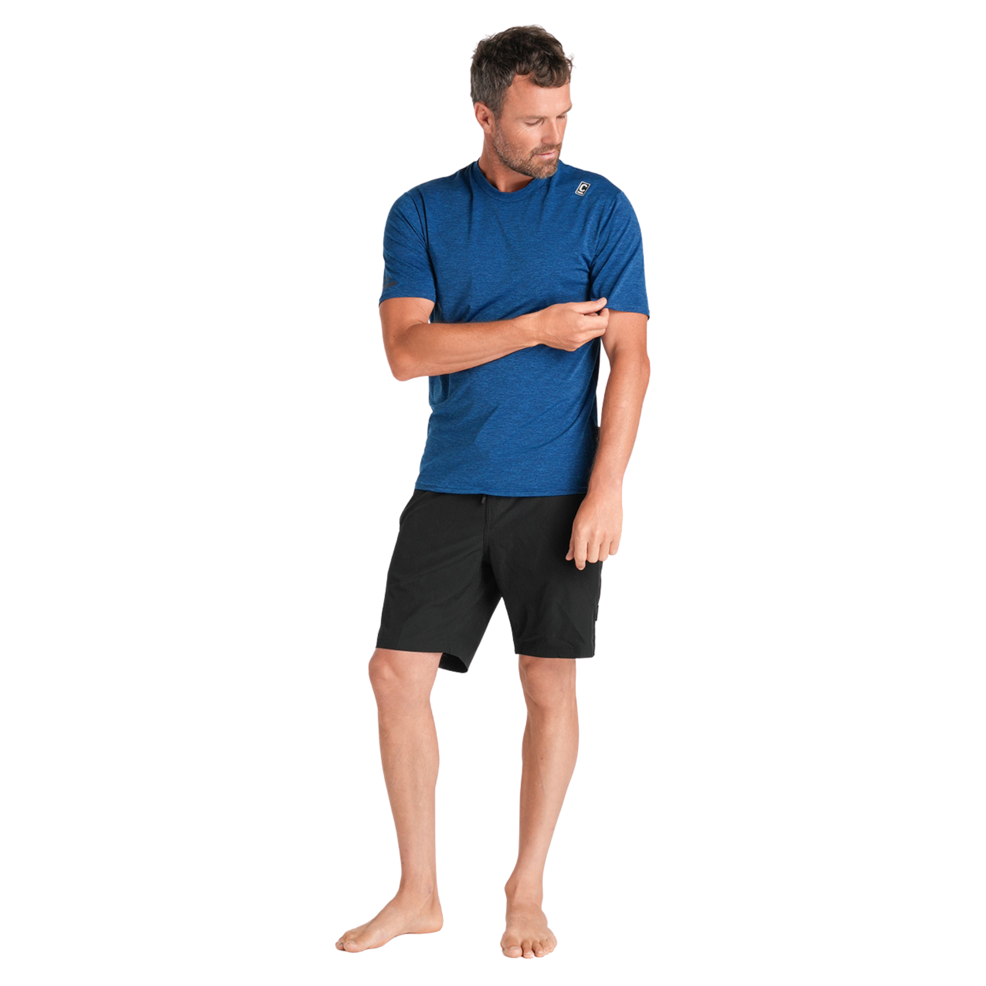C-Skins Men's NuWave UV UPF50 Short Sleeve Surf Tee (Deep Blue)