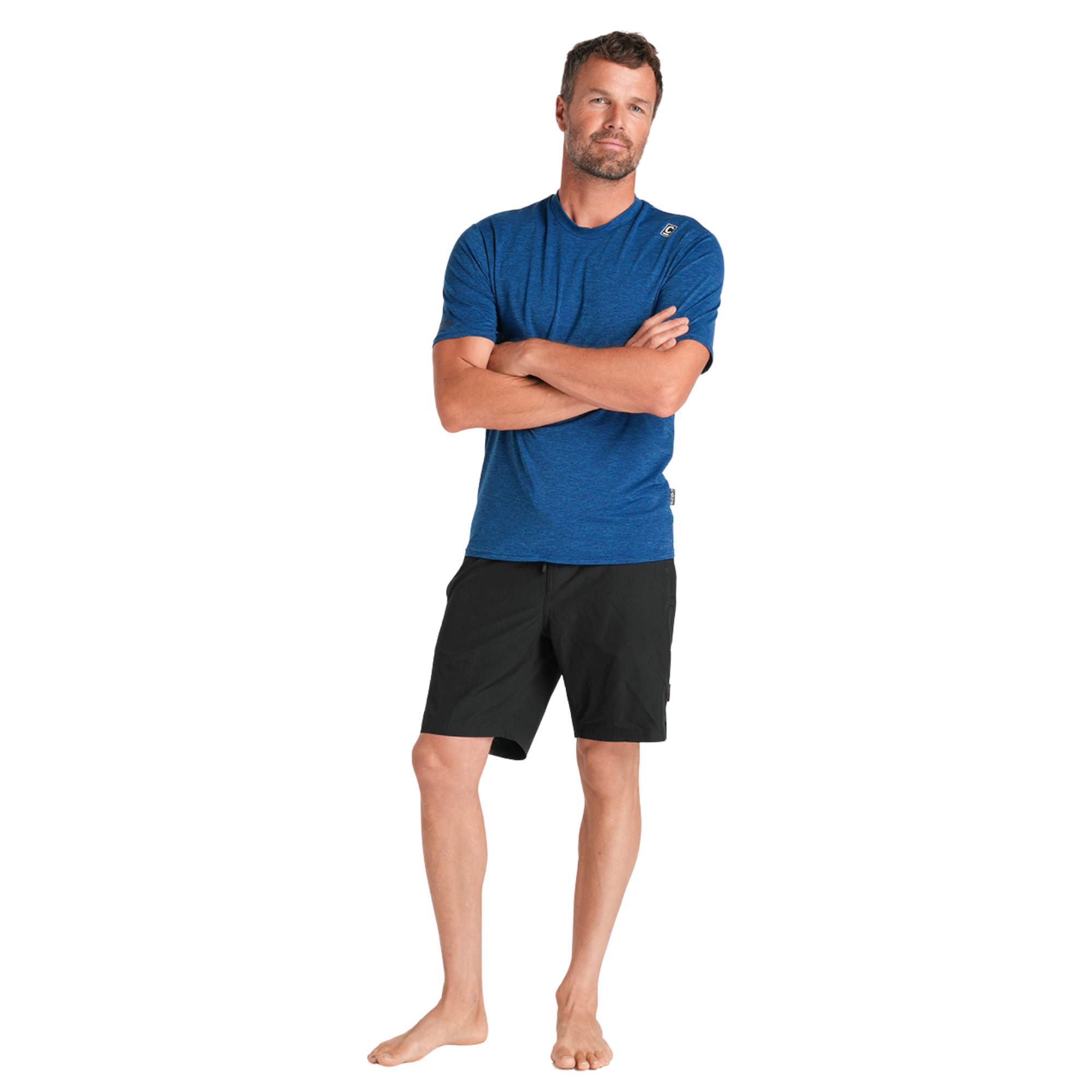 C-Skins Men's NuWave UV UPF50 Short Sleeve Surf Tee (Deep Blue)