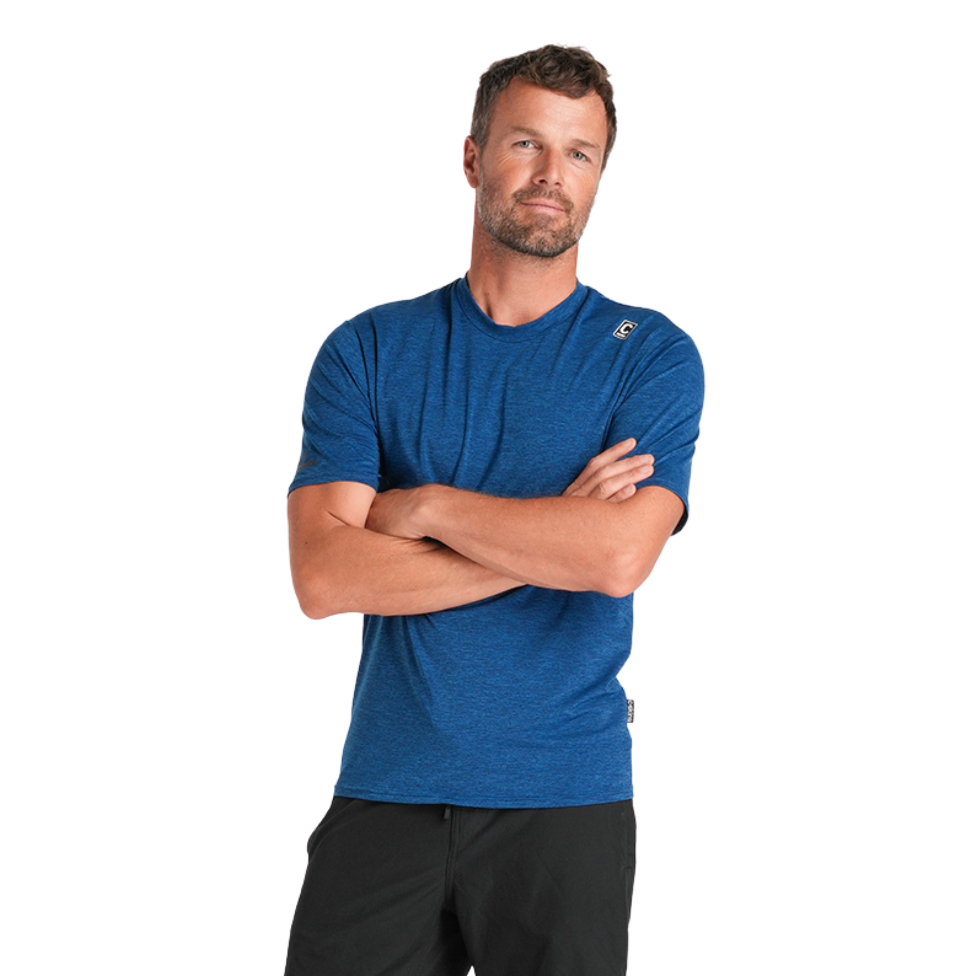 C-Skins Men's NuWave UV UPF50 Short Sleeve Surf Tee (Deep Blue)