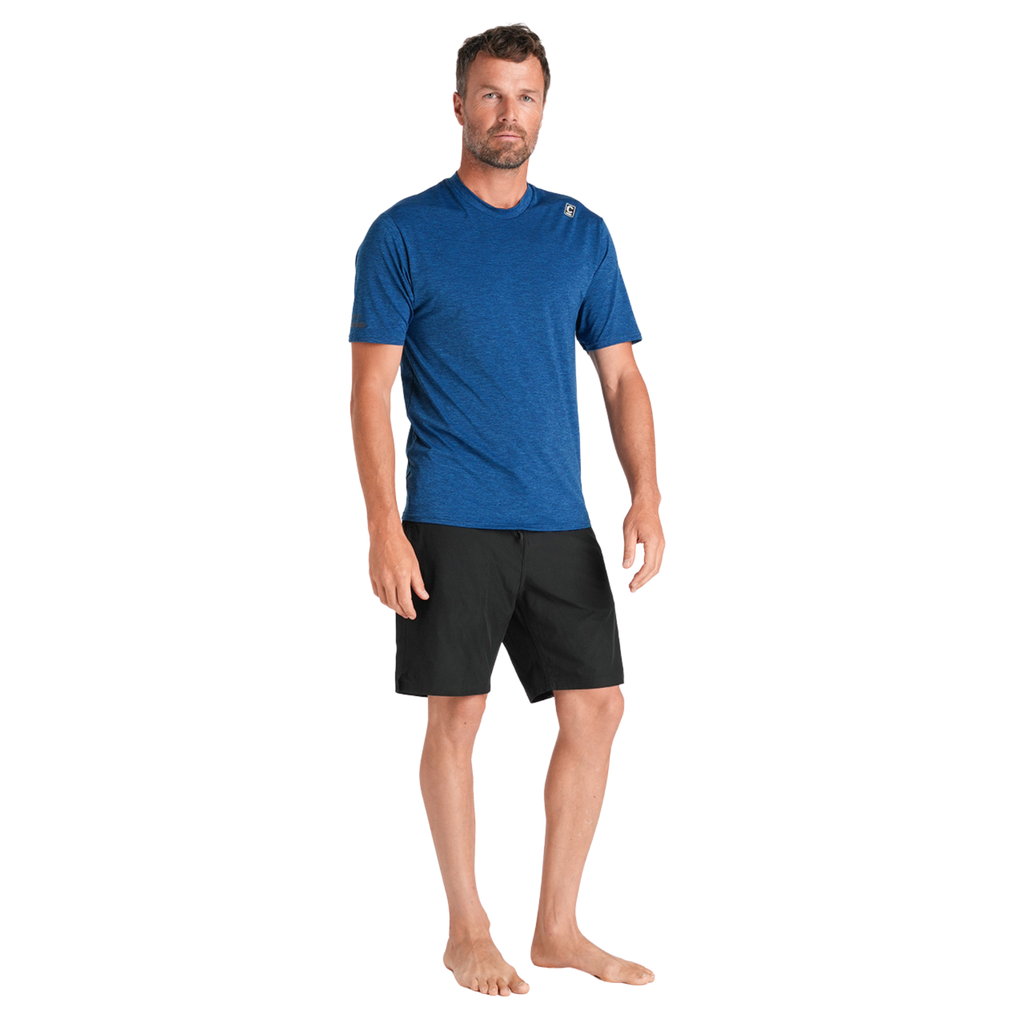 C-Skins Men's NuWave UV UPF50 Short Sleeve Surf Tee (Deep Blue)