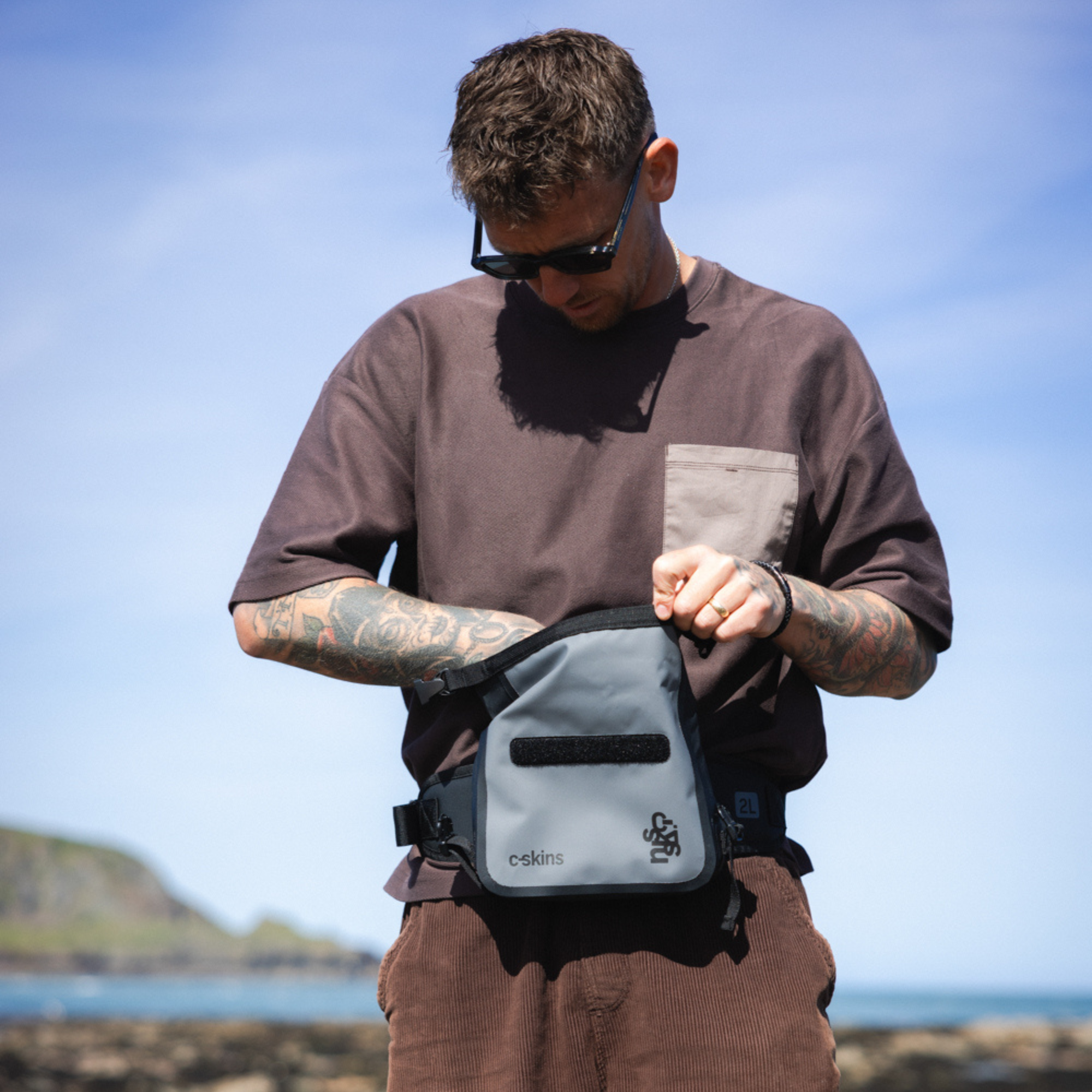 C-Skins Session 2L Dry Bag Waist Pack (Storm Grey)